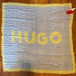 HUGO Light Blue and Yellow Scarf